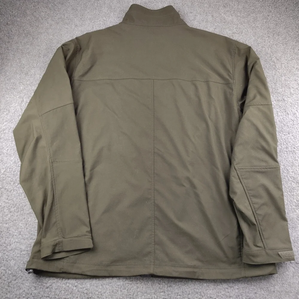 REI Mens 2XL XXL Jacket Olive Green Softshell Full Zip Fleece Lined Hike Commute